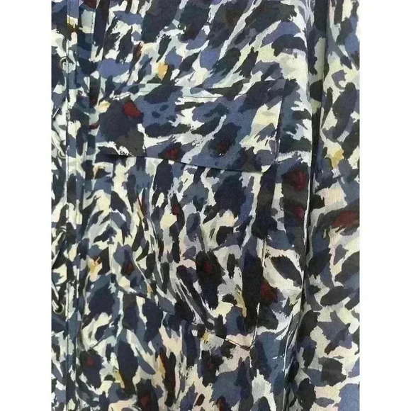 GERARD DAREL Silk Animal Print Lace Up Shirt Blue FR40 US8 - Picture 3 of 5